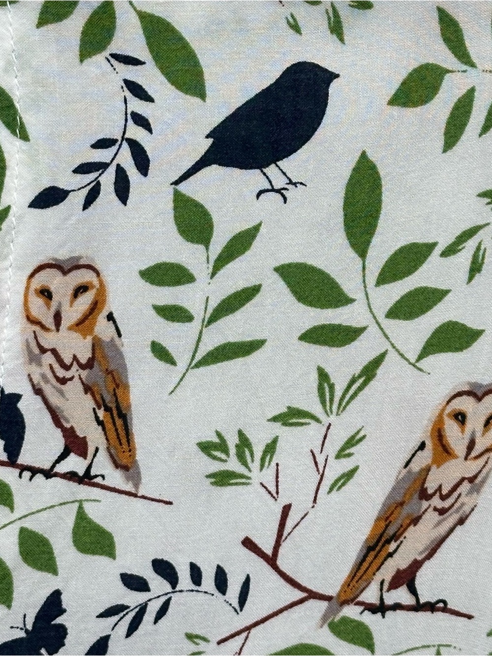 Maeve Anthropologie Owl Bird Butterfly Print Button Front Blouse Tunic Size 0 - Picture 10 of 10